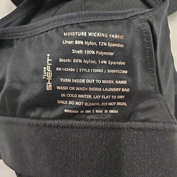 Shefit Ultimate Sports Bra 1 Luxe Black High Impact Front Zip Wireless - Picture 5 of 6